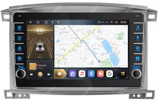 Магнитола для Toyota Land Cruiser 100, Lexus LX470 2002-2007 (климат на цветном экране) - Carmedia SF-1698-2 (кнопки и крутилки), Android 12, TS10,  CarPlay, 4G SIM-слот