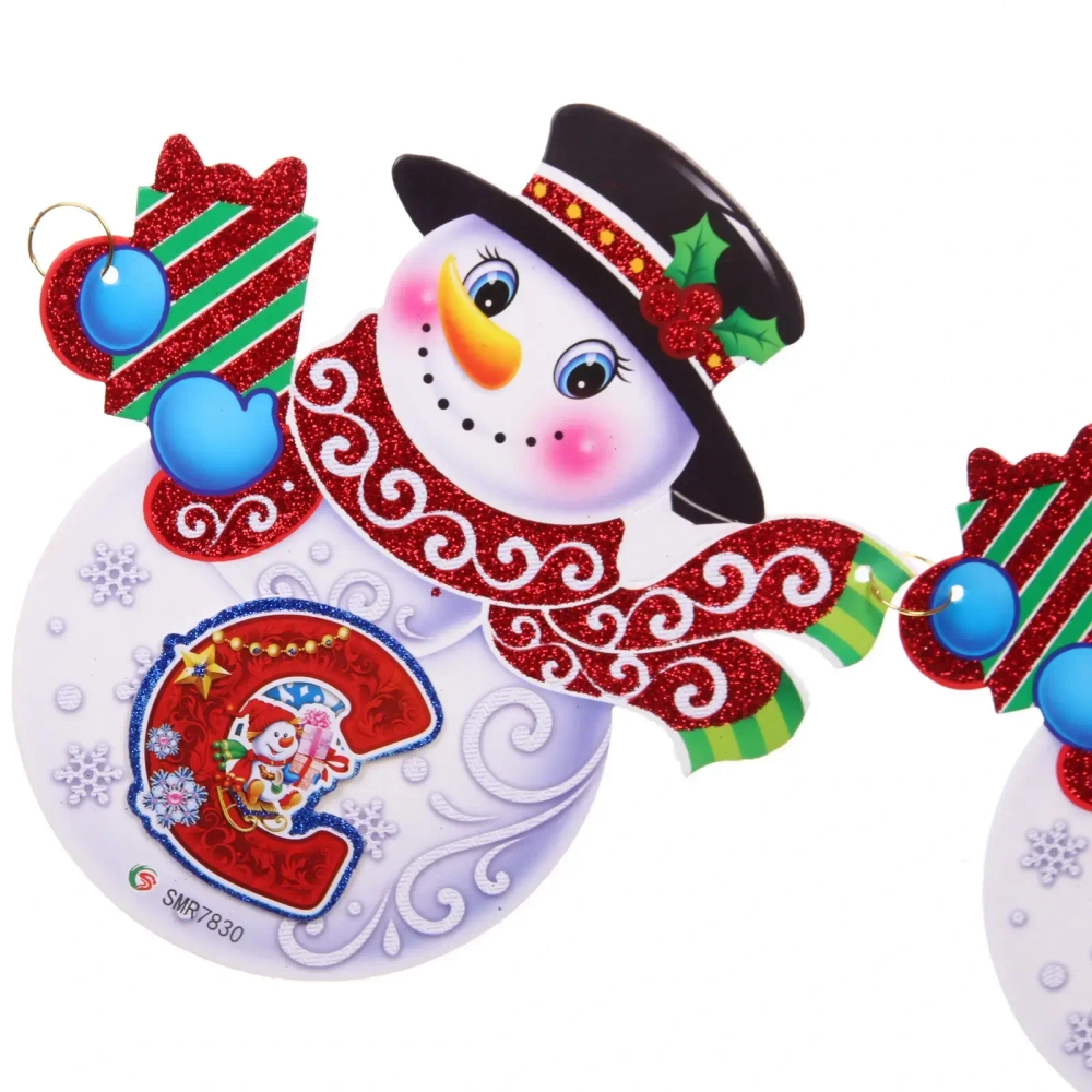 Гирлянда бумажная Новогодняя 2,1 м «Снеговики»