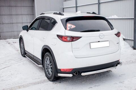 Защита заднего бампера (нержавейка) Mazda CX-5 (2017-2023) d57
