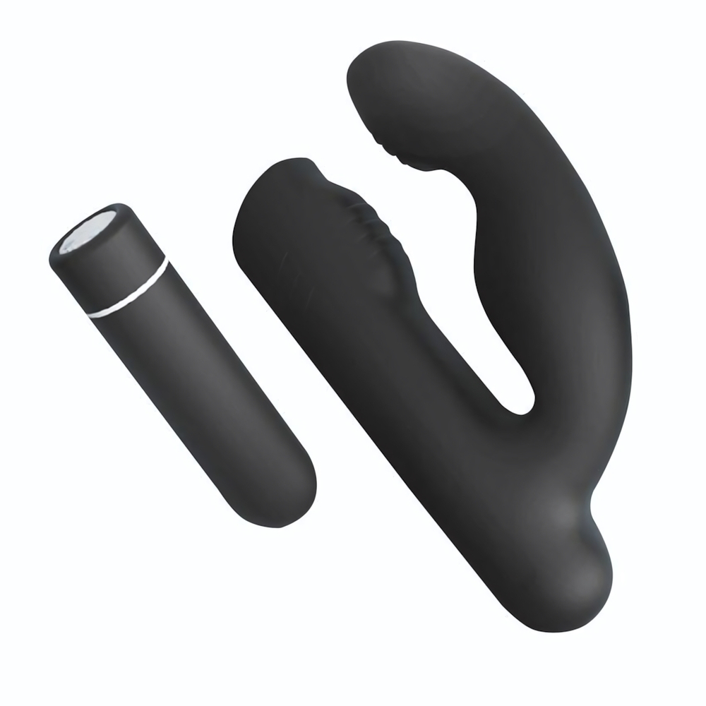 Черный вибромассажер Gladiator - 10,7 см. (Цвет: черный)