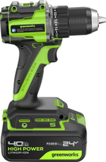 Дрель-шуруповерт аккумуляторная GREENWORKS DD560 24V, АКБ 4Ач и ЗУ 3708407CUB