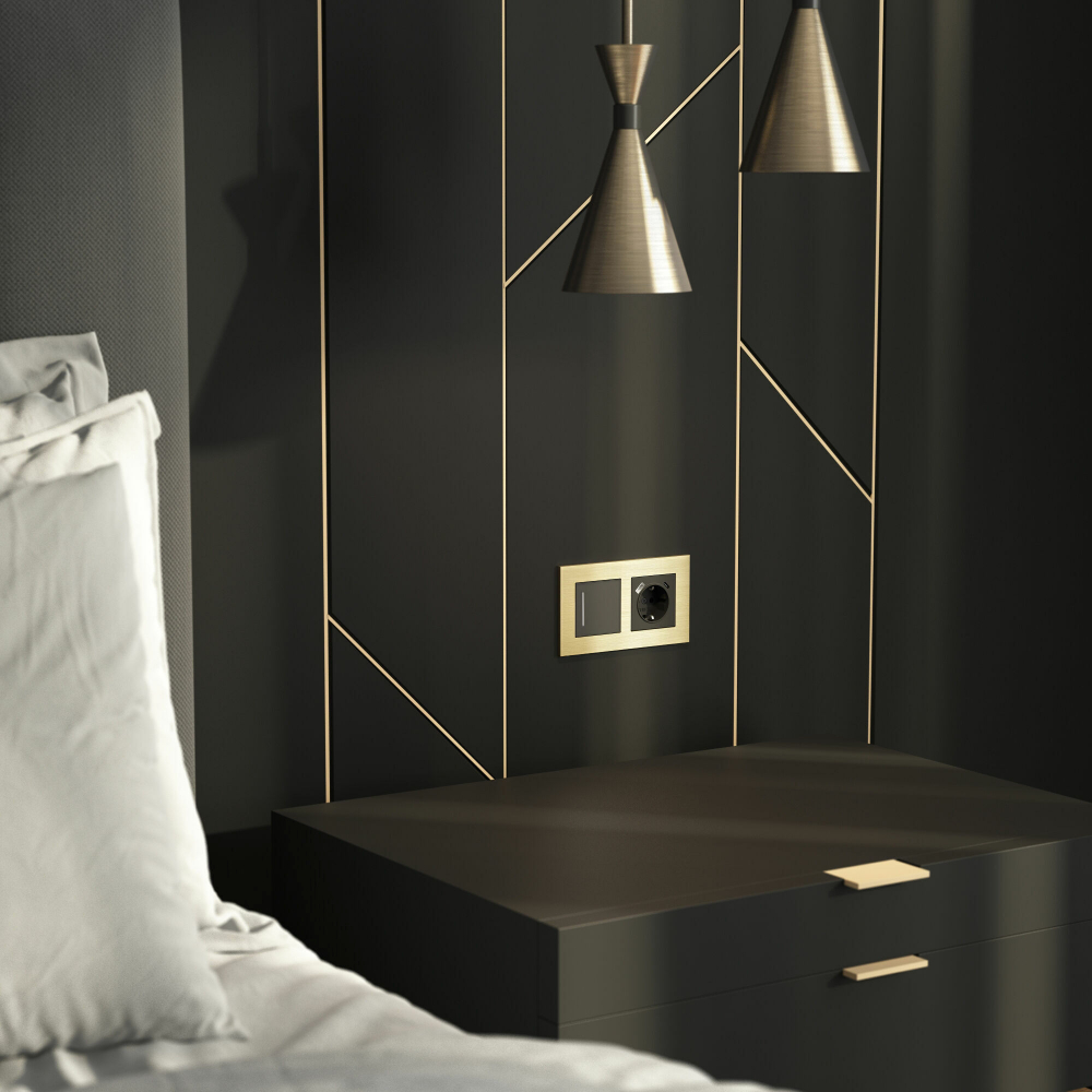 Рамка на 2 поста AluMax (шампань)