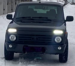 Диодные надфарники Нива 4х4/Легенд с ДХО (11 линз)