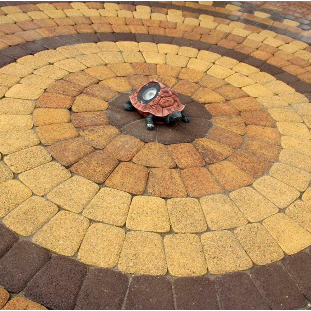 Тротуарная плитка КЛАССИКО (круг) - Листопад гранит Осень, комплект из 3 видов плит