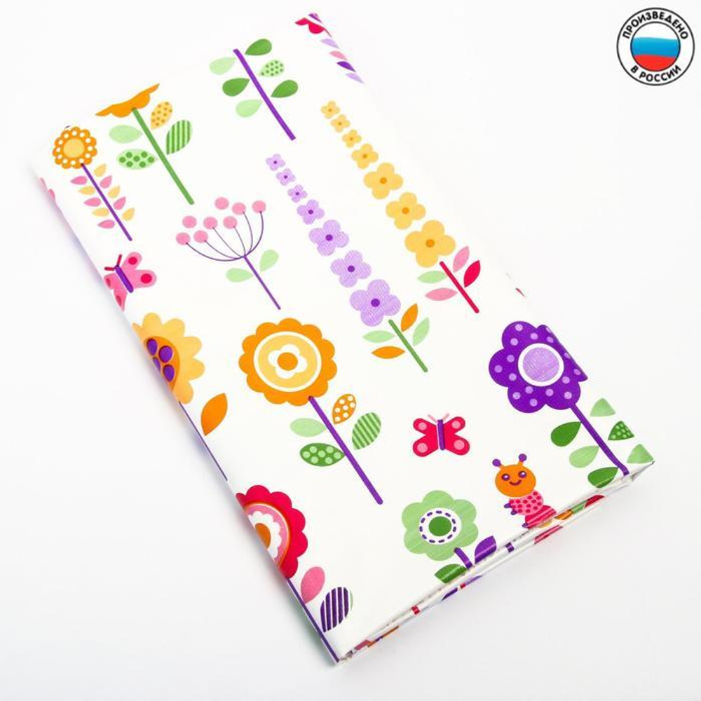 1498064 Клеёнка с ПВХ-покрытием «Цветы», 100х140 см