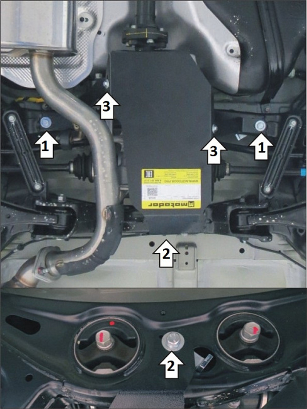 Защита Зад. дифференциала. 2 мм, Сталь. для KIA Sorento 2012-2020 MOTODOR.01035