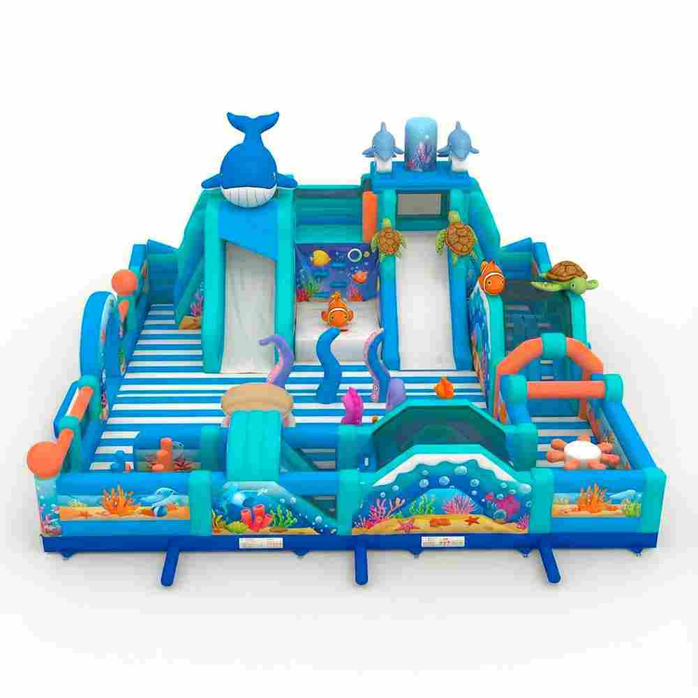 Коммерческий надувной батут «Аква-мир» 15×15×7 м