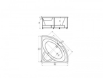 Ванна акриловая угловая ПОЛАРИС 2 155х155 AQUATEK (с каркасом и фронтальной панелью)