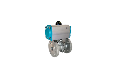 Кран шаровый фланцевый (2PC), AISI304 DN25 (1"), (CF8), с двухсторонним пневмоприводом AT63D