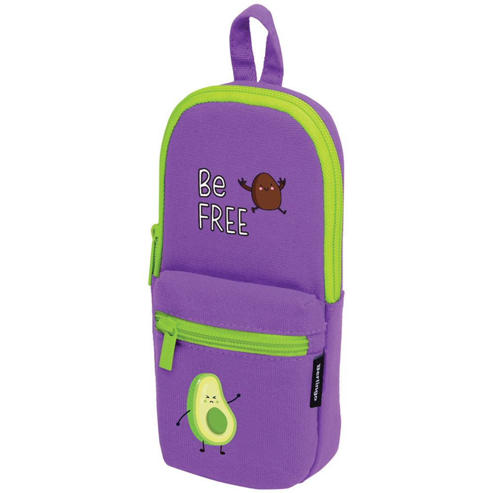 Пенал мягкий прямоугольный 1 отделение 210х90х40 Berlingo Авокадо и банан, ткань