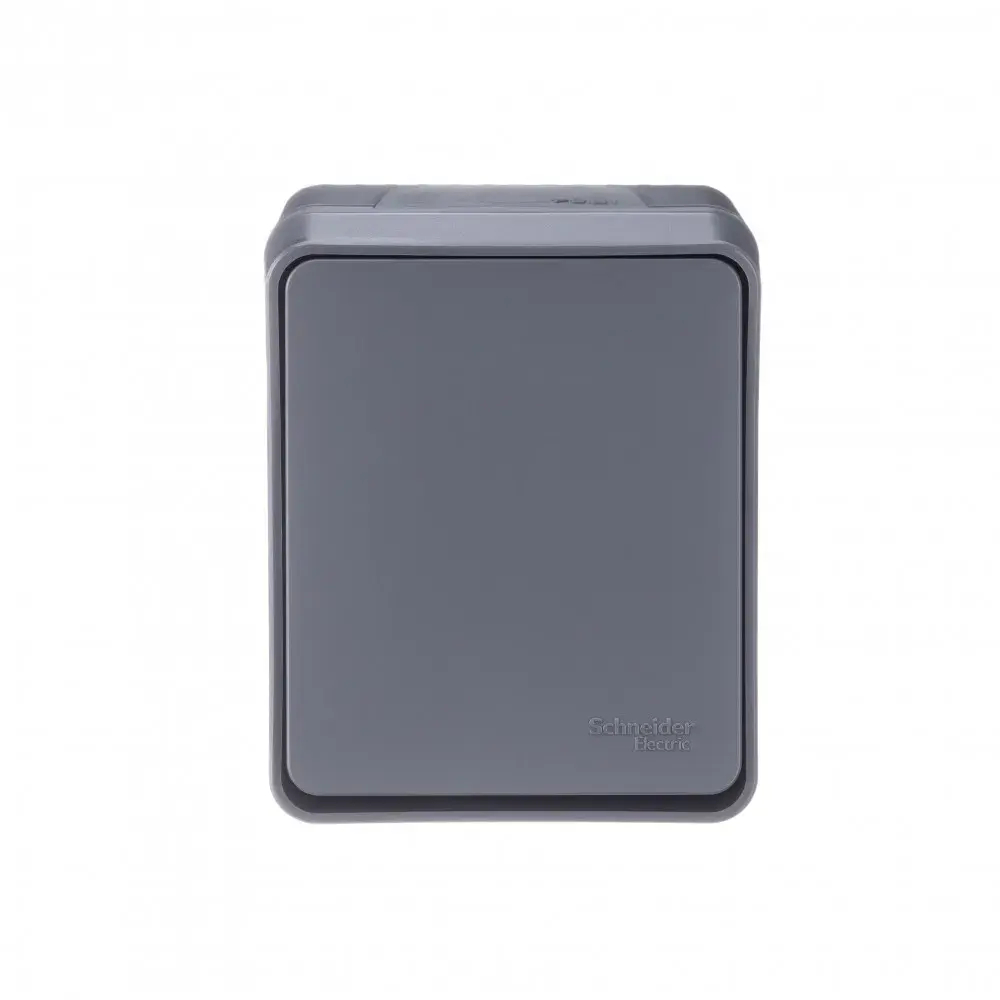 ATLASDESIGN PROFI IP54 О/У 1-клавишный ВЫКЛЮЧАТЕЛЬ, сх.1, 10АХ, АНТРАЦИТ