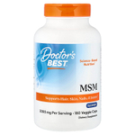 Doctor's Best, МСМ, 180 растительных капсул (1000 мг в 1 капсуле)