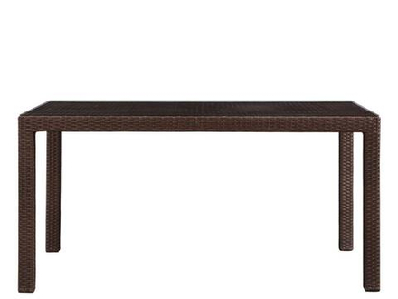 Стол из искусственного ротанга на металлическом каркасе СЕУЛ "SEOUL" 151х81 Dark brown арт.75745
