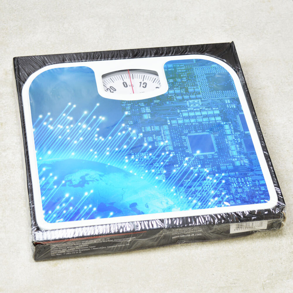 Весы напольные механические до 130кг "Синяя абстркция"