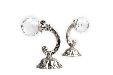 Р Штородержатель NМ03 ШАР 12см СЕРЕБРО ПРОЗРАЧНЫЙ(2шт) 444