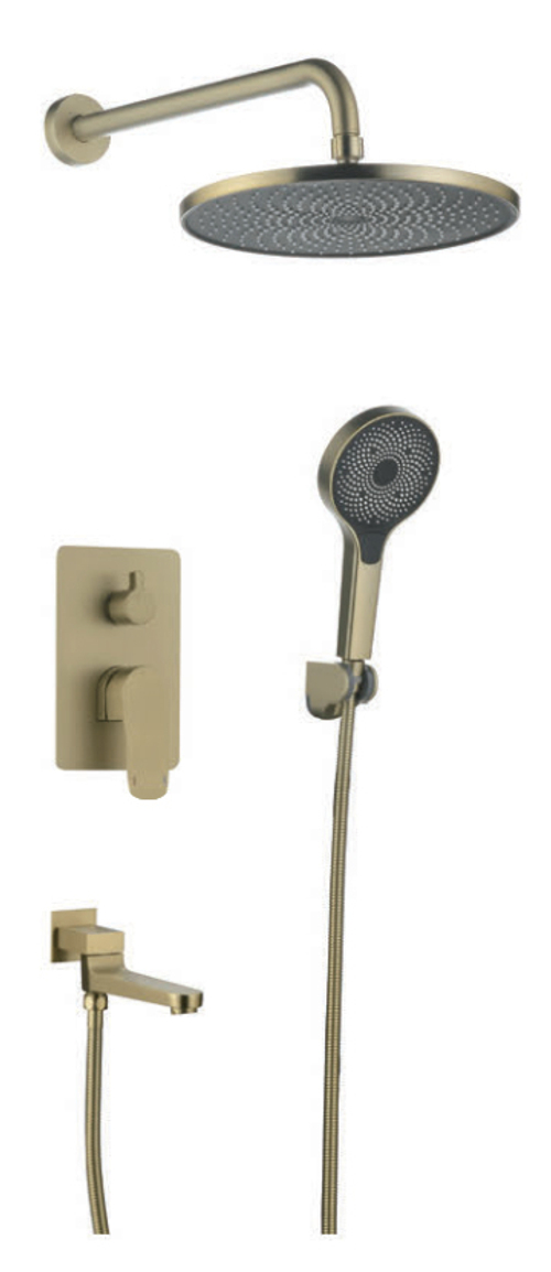 283563-S Встроенный смес для душа с 3-функ. (МАТ. ЗОЛОТО) ViEiR  (6/1шт)