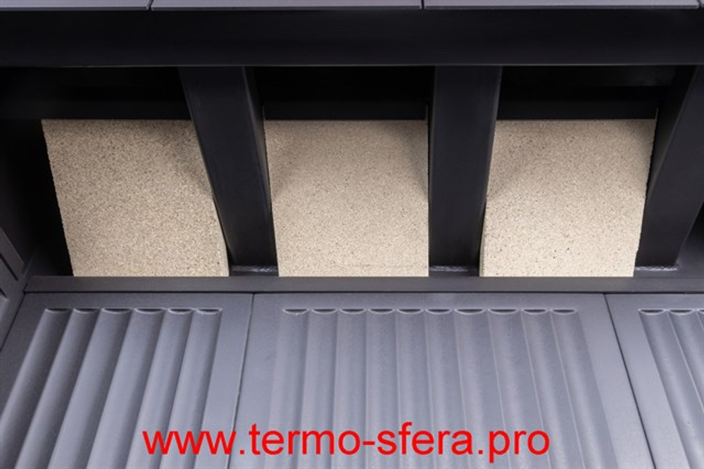 Каминная топка Экокамин Альфа 1000 RB два стекла правая черный шамот