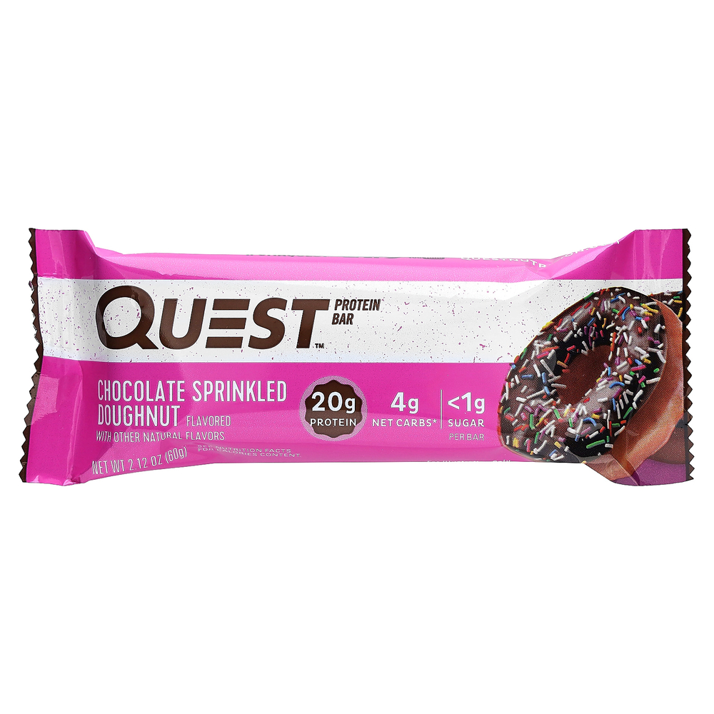 Quest Nutrition, Протеиновый батончик, пончик в шоколаде, 4 батончика по 60 г (2,12 унции)