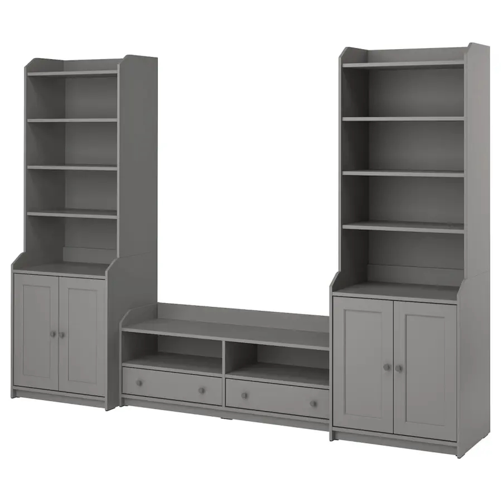 Комплект мебели для гостиной  - IKEA HAUGA, 199x46x277см, серый, ХАУГА ИКЕА