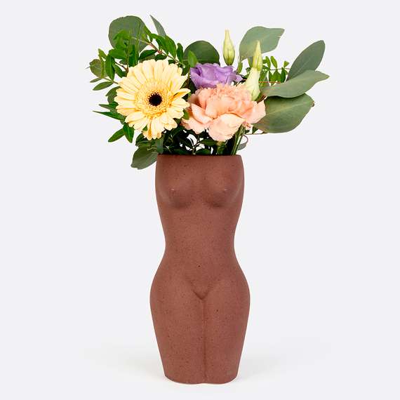 Ваза для цветов body, black, 23 см