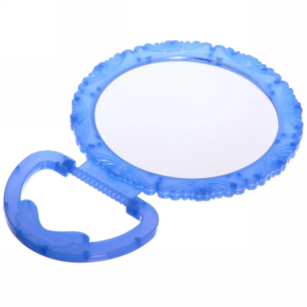 Зеркало настольное в пластиковой оправе «Ажурный кант» круг, подвесное, цвет микс, d-15см (Стикер на минивложение10шт)