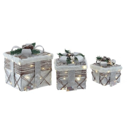 GAEM Набор из 3-х светящихся композиций "Подарки" (6хАА, н/п), L27 W27 H30 см