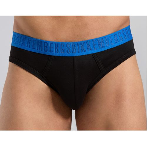 Мужские трусы брифы (белый, синий, черный) набор 3 в 1 Bikkembergs FASHION BICOLOR BKK1USP04TR