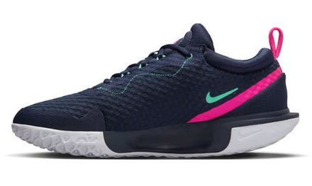 Мужские кроссовки теннисные Nike Zoom Court Pro - obsidian/green glow/white/hyper pink