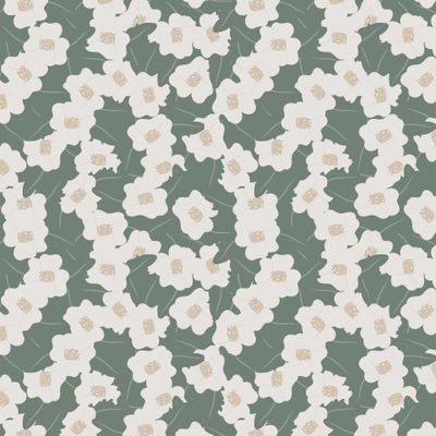 белые цветы на зелёном фоне