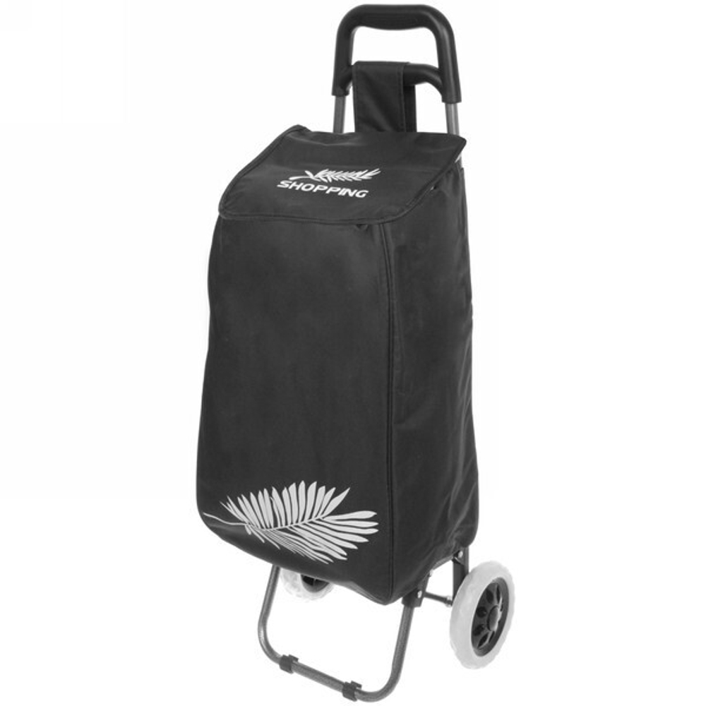 Тележка хозяйственная с сумкой (93*30*34см, колеса 16см,грузоподъемность до 30 кг) Shopping черная