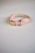 Ошейник "Кантри-пони" Розовый (льняной канат)