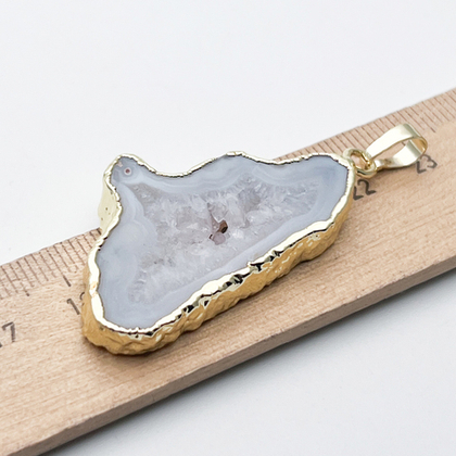 Срез агата в оправе, подвеска, размер камня 38*24 мм, цена за 1 шт