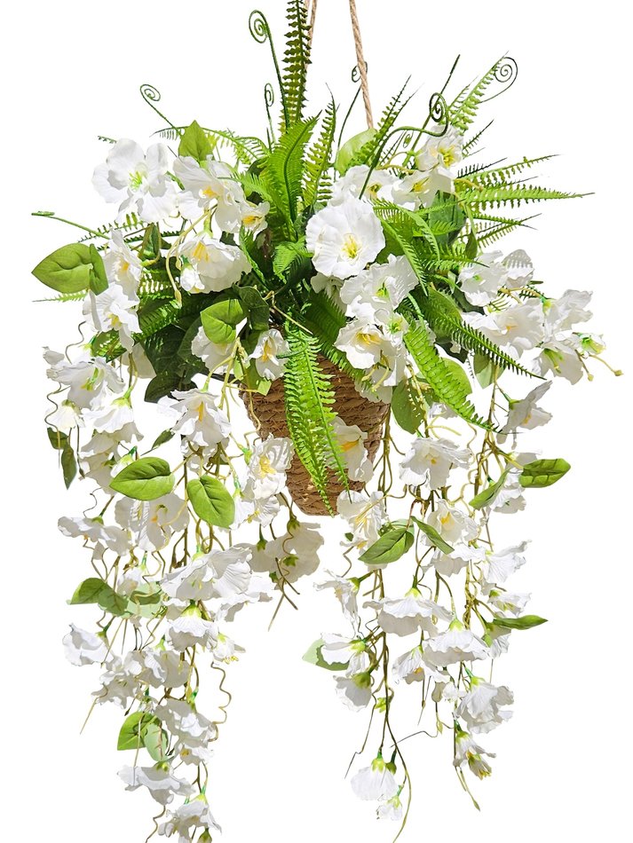 Жасмин в подвесном плетеном кашпо