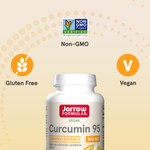 Jarrow Formulas, куркумин 95, экстракт куркумы, 500 мг, 120 растительных капсул