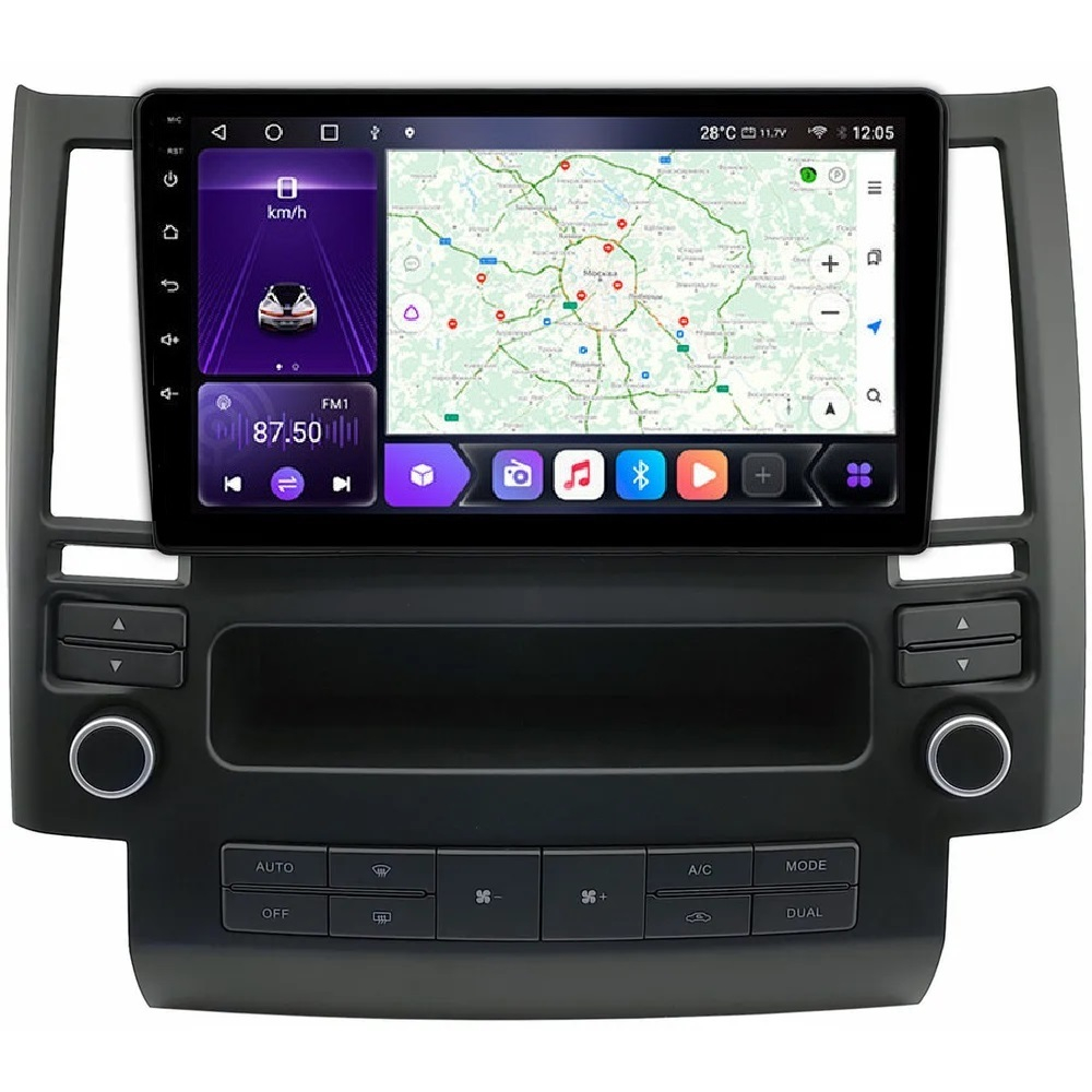 Магнитола для Infiniti FX35, FX45 2003-2005 - Carmedia SF-9279-1 QLed, Android 12, TS10, CarPlay, 4G SIM-слот