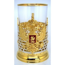 Подстаканник Герб РФ с ложечкой