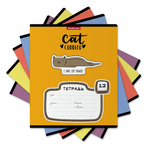 Тетрадь 12л., клетка, Erich Krause скрепка, блок офсет, мелован. картон "Funny Kittens", 5 дизайнов