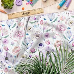 Ткань штапель контрастные насыщенные цветы