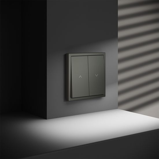 Выключатель встраиваемый VOLTUM S70 для жалюзи 10А, (титан)