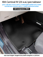 Автомобильные коврики ЭВА для KIA Carnival IV (20-н.в.) для 7-ми местного авто с командирскими креслами, корейская сборка, с навесной консолью