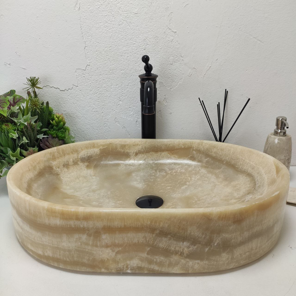 Раковина из оникса Oval Yellow Big OY-61558 60*40*13