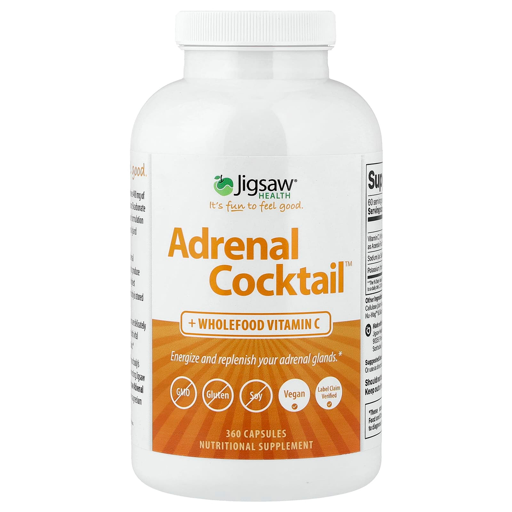 Jigsaw Health, Adrenal Cocktail™, витамин C из цельных продуктов, 360 капсул