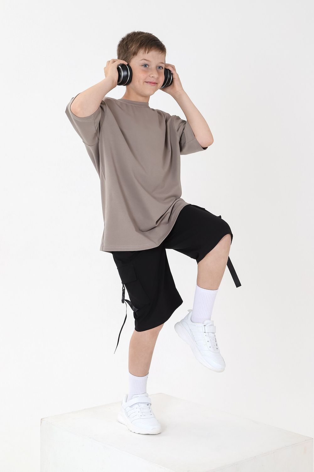 Фуфайка (футболка) для мальчика Леон-1 Виотекс СЕРО-БЕЖЕВЫЙ