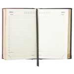 Ежедневник недатированный МАЛЫЙ ФОРМАТ (100х150 мм) А6, BRAUBERG "Cayman", комбинир. кожа, 160 л, крем.блок, зол.срез, чер/т-корич, 125102