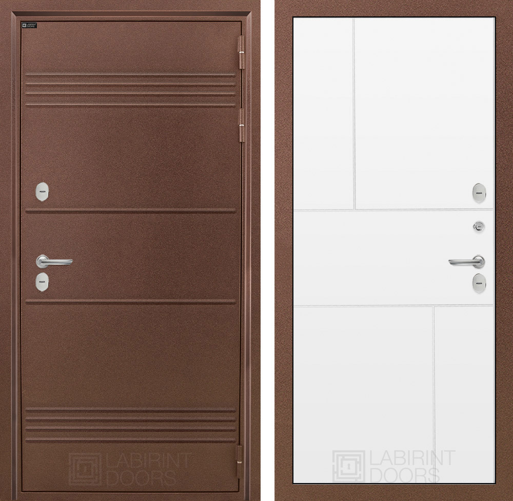 Дверь с терморазрывом входная Лабиринт Термо Лайт 21 Белый софт