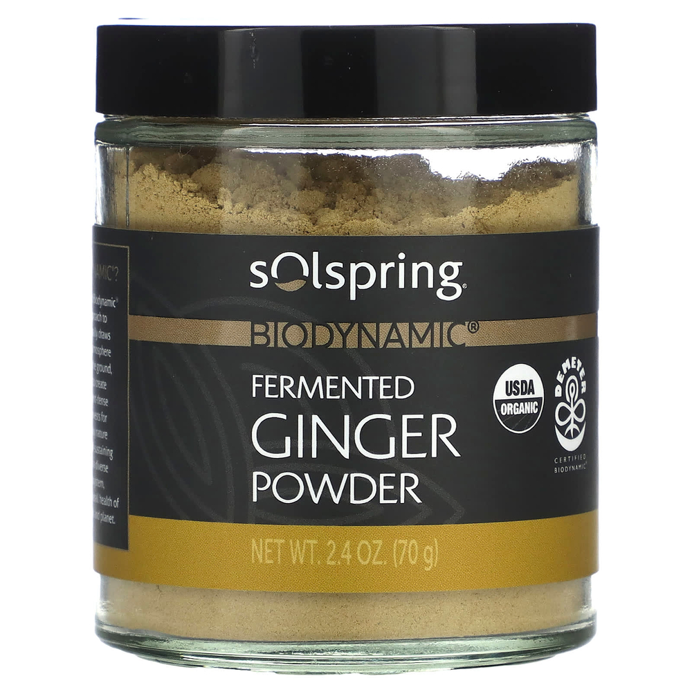Dr. Mercola, Solspring®, Biodynamic®, порошок из ферментированного имбиря, 70 г (2,4 унции)