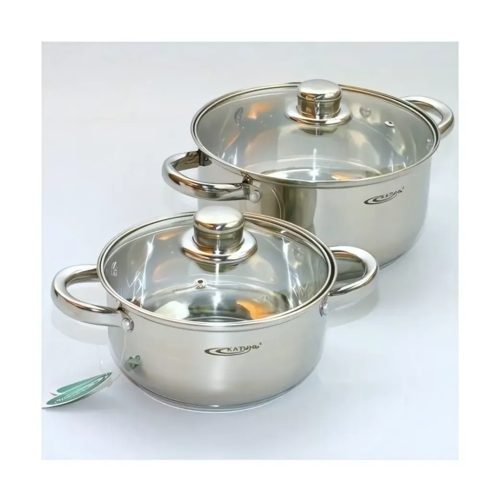 Набор кастрюль из нержавеющей стали 4 предмета «Гретта» (2,2л+4,2л) Катунь