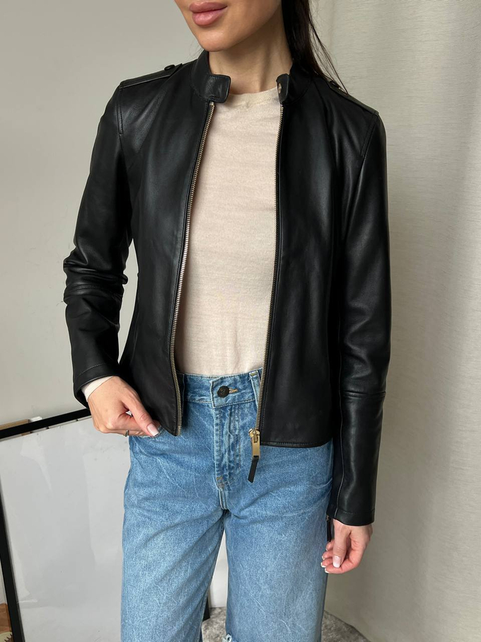 Кожаная куртка Massimo Dutti, XS