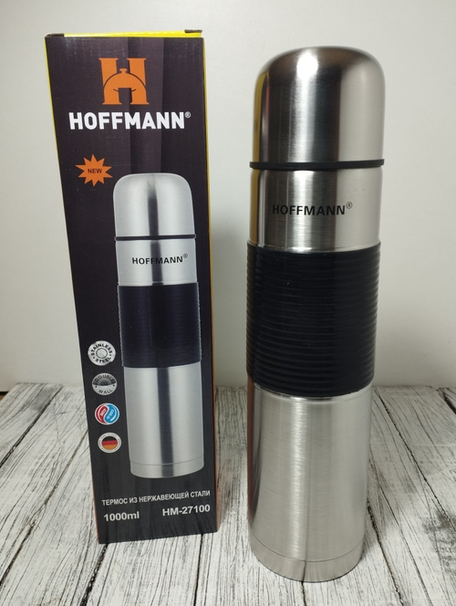 Термос 1000мл нерж сталь черн полоса  НМ 27100