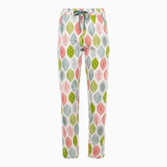 Брюки женские с принтом, цвет белый, размер 48